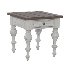 Liberty River Place Riverstone White Tobacco End Table