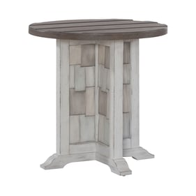 Liberty River Place Riverstone White Tobacco Round Chairside Table