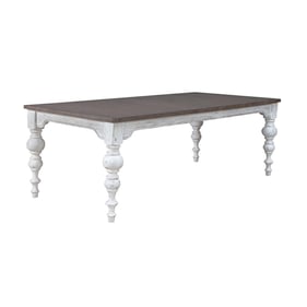 Liberty River Place Riverstone White Tobacco Rectangular Leg Table