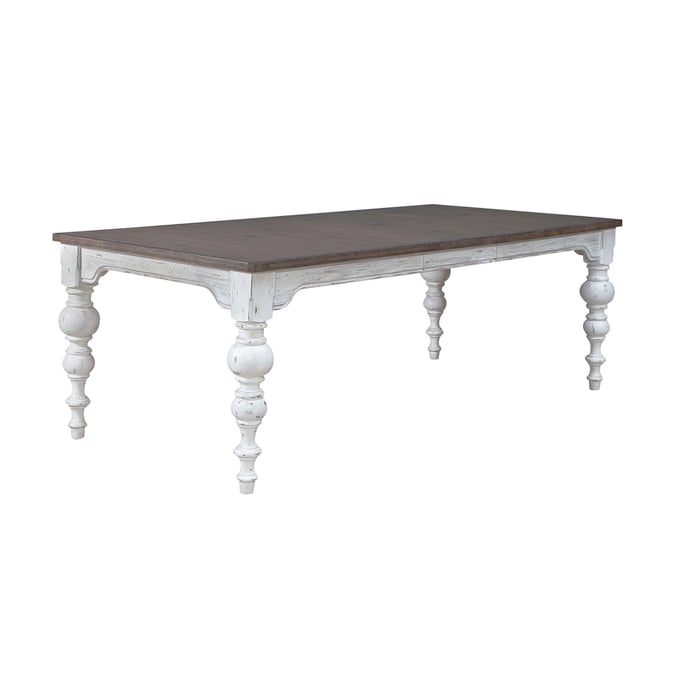 Liberty River Place Riverstone White Tobacco Rectangular Leg Table LBRT-237-T4290