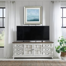 Liberty River Place Riverstone White Tobacco 75 Inch Entertainment Console