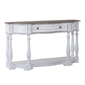 Liberty Magnolia Manor Antique White Weathered Bark 56 Inch Hall Console Ta...