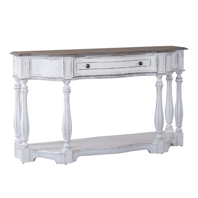 Liberty Magnolia Manor Antique White Weathered Bark 56 Inch Hall Console Table LBRT-244-AT2001