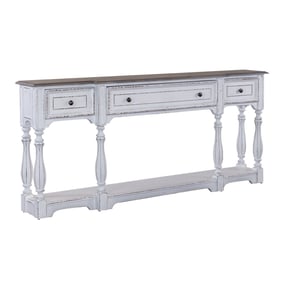 Liberty Magnolia Manor Antique White Weathered Bark 72 Inch Hall Console Ta...