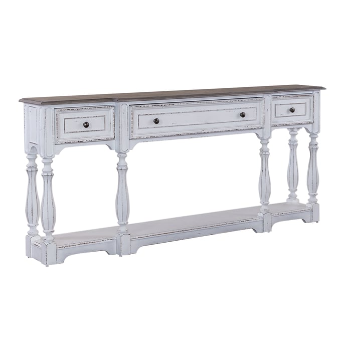 Liberty Magnolia Manor Antique White Weathered Bark 72 Inch Hall Console Table LBRT-244-AT2002