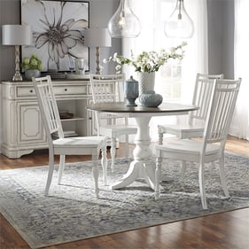 Liberty Magnolia Manor White Drop Leaf Traditional 5pc Dining Room Set