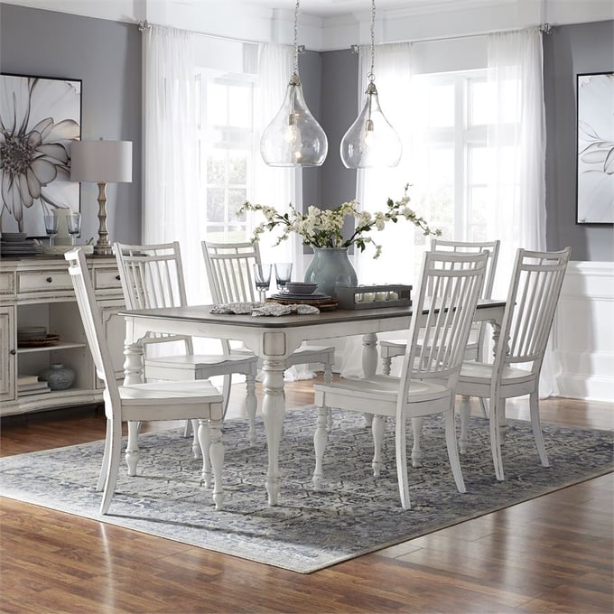 Liberty Magnolia Manor White Traditional 7pc Dining Room Set LBRT-244-CD-O7LGS