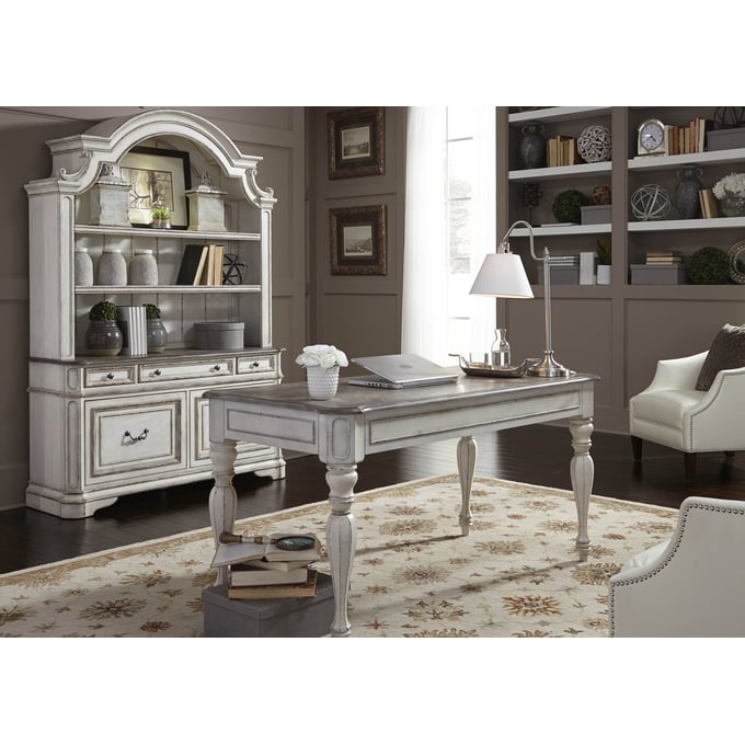 Liberty Magnolia Manor White 2pc Office Furniture Set LBRT-244-HO-3DH