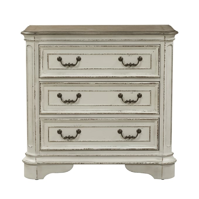 Liberty Magnolia Manor Antique White 3 Drawer Bedside Chest LBRT-244-BR64