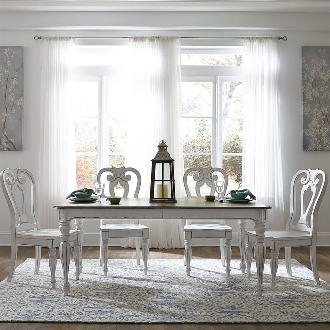 Liberty Magnolia Manor Antique White 5pc Dining Set LBRT-244-DR-O5RLS