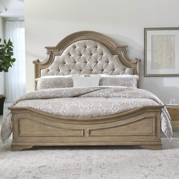 Liberty Magnolia Manor Weathered Bisque King Upholstered Bed LBRT-244N-BR-KUB