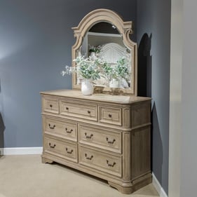 Liberty Magnolia Manor Weathered Bisque Dresser and Mirror