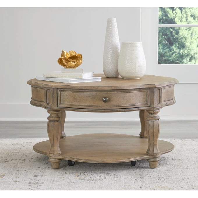 Liberty Magnolia Manor Weathered Bisque Round Cocktail Table LBRT-244N-OT1011