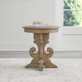 Liberty Magnolia Manor Weathered Bisque Round End Table