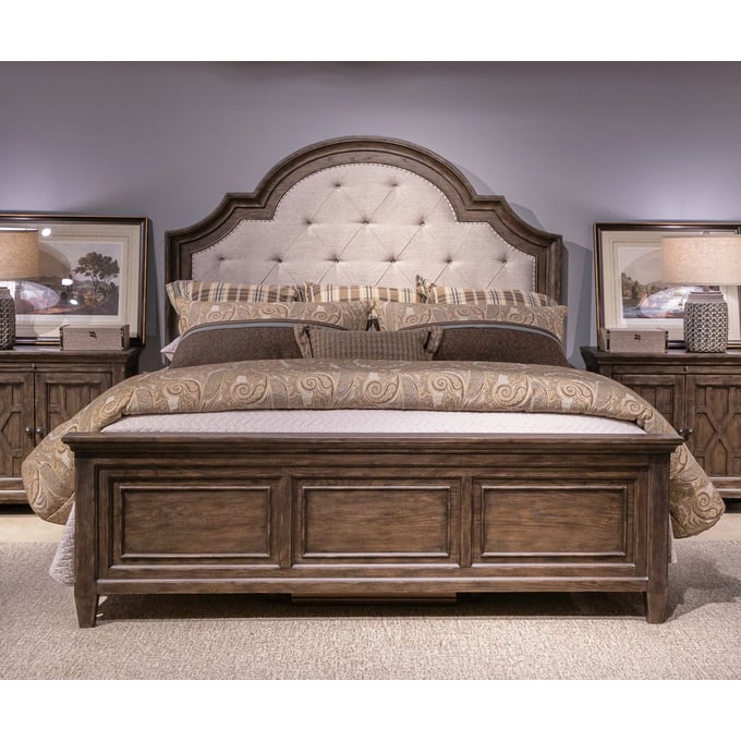 Liberty Paradise Valley Saddle Brown King Upholstered Bed LBRT-297-BR-KUB