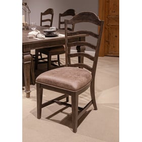 2 Liberty Paradise Valley Saddle Brown Upholstered Ladder Back Side Chairs