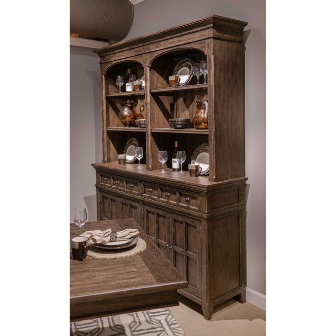 Liberty Paradise Valley Saddle Brown Hutch and Buffet LBRT-297-DR-HB