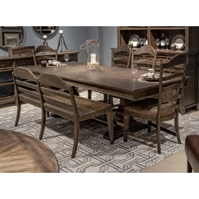 Liberty Paradise Valley Saddle Brown 6pc Trestle Table Set