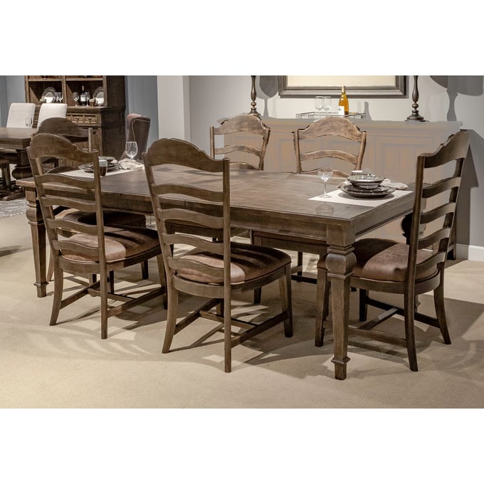 Liberty Paradise Valley Saddle Brown 7pc Rectangular Table Set LBRT-297-DR-7RLS