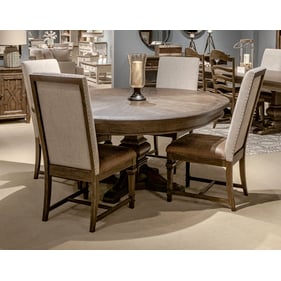 Liberty Paradise Valley Saddle Brown 5pc Pedestal Table Set with Upholstere...