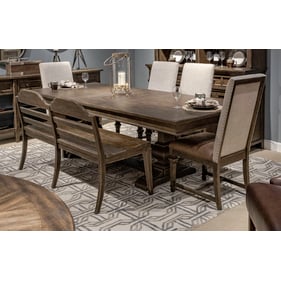 Liberty Paradise Valley Saddle Brown 6pc Trestle Table Set with Upholstered...