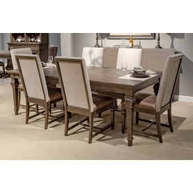 Liberty Paradise Valley Saddle Brown 7pc Rectangular Table Set with Upholst...