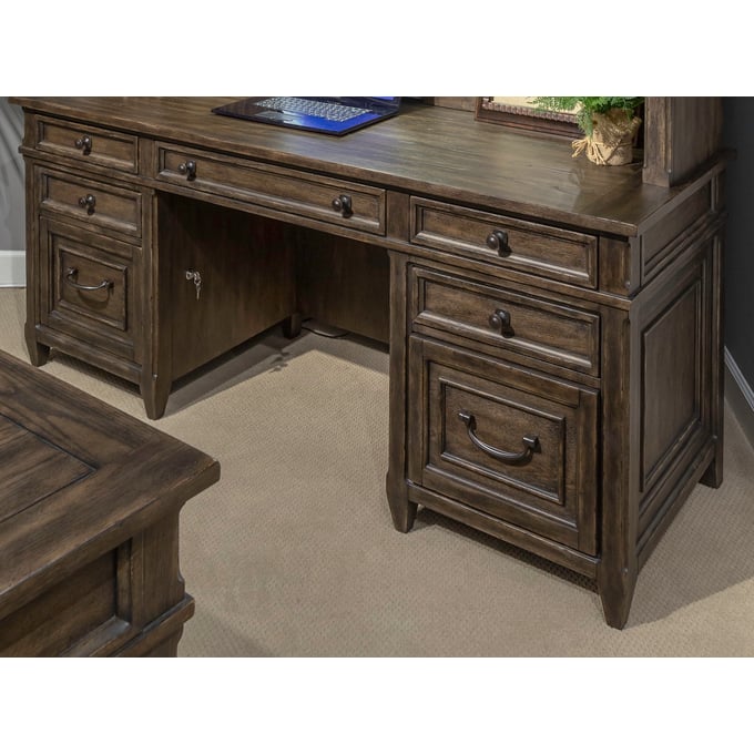 Liberty Paradise Valley Saddle Brown Executive Credenza Base LBRT-297-HO120B