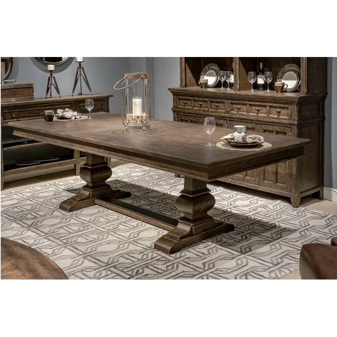 Liberty Paradise Valley Saddle Brown Trestle Table LBRT-297-DR-TRS