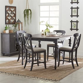 Liberty Ocean Isle Black 5pc Counter Table Set with X Back Chair