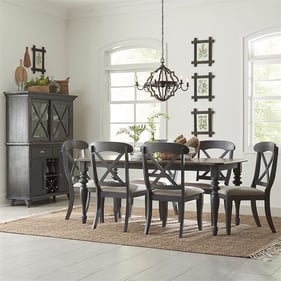 Liberty Ocean Isle Black 7pc Dining Room Set with X Back Chair