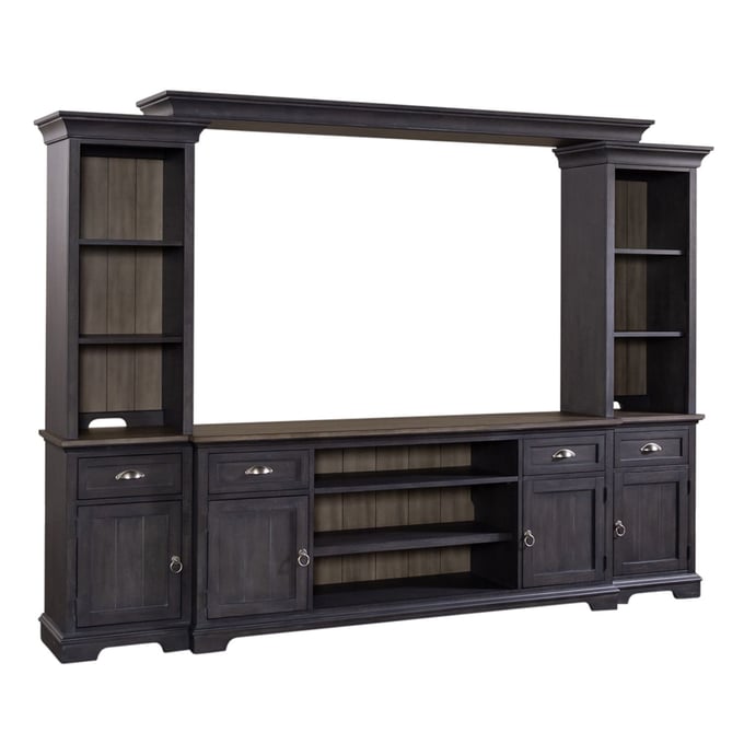 Liberty Ocean Isle Slate Weathered Pine Entertainment Center with Piers LBRT-303G-ENTW-ECP