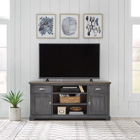 Liberty Ocean Isle Slate Weathered Pine 64 Inch Entertainment TV Stand