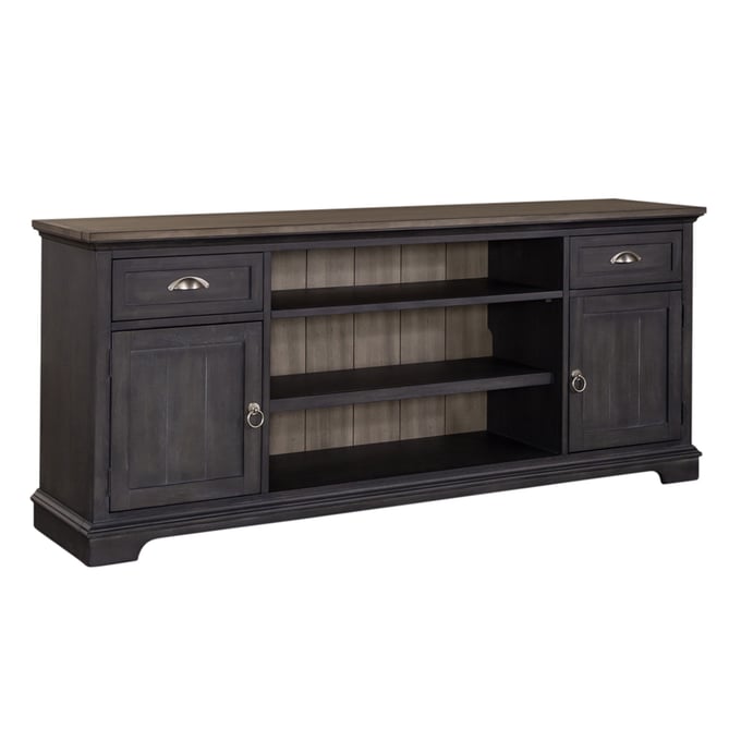 Liberty Ocean Isle Slate Weathered Pine 72 Inch Entertainment TV Stand LBRT-303G-TV72