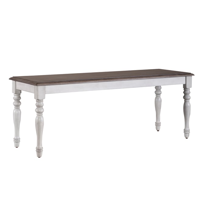 Liberty Ocean Isle Antique White Weathered Pine Bench LBRT-303W-C9000B