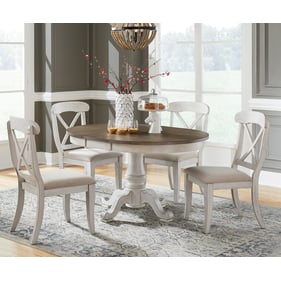 Liberty Ocean Isle Antique White Weathered Pine Round 5pc Dining Room Set