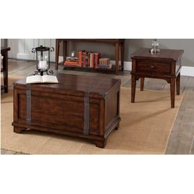 Liberty Aspen Skies Russet Brown 3pc Trunk Coffee Table Set