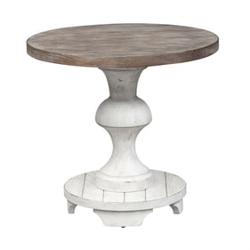 Liberty Sedona Distressed White Round End Table