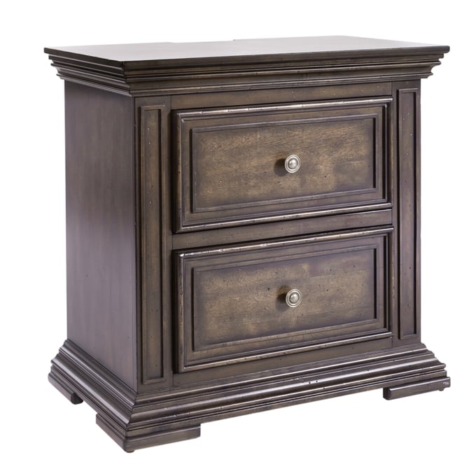 Liberty Big Valley Brownstone 2 Drawers Night Stand with Charging Station LBRT-361-BR61