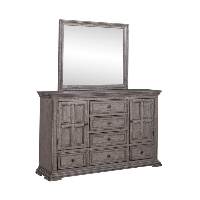 Liberty Big Valley Graystone Dresser and Mirror LBRT-361G-BR-DM