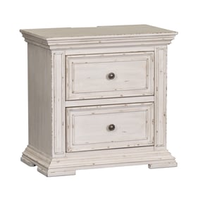 Liberty Big Valley Whitestone 2 Drawers Night Stand with Charging Station