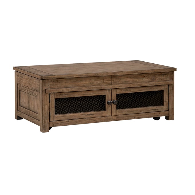 Liberty Pinebrook Ridge Weathered Toffee Lift Top Cocktail Table LBRT-377-OT1010