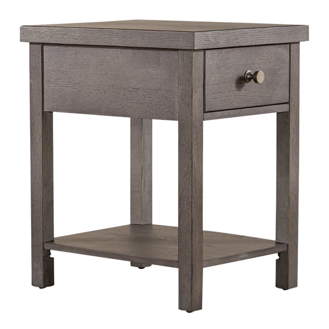 Liberty Modern Farmhouse Dusty Charcoal Drawer Chair Side Table LBRT-406-OT1023