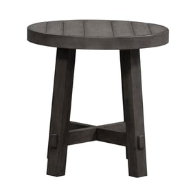 Liberty Modern Farmhouse Dusty Charcoal Splay Leg Round End Table