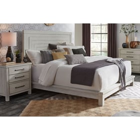 Liberty Modern Farmhouse White Distressing 2pc Bedroom Set With Queen Platf...