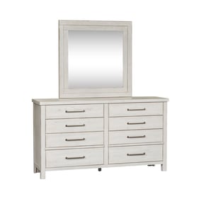 Liberty Modern Farmhouse White Distressing Dresser and Mirror