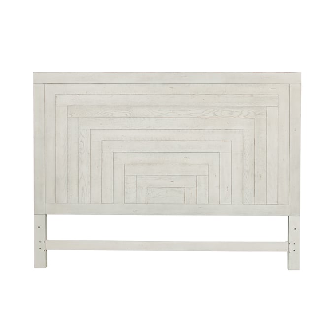 Liberty Modern Farmhouse White Distressing Queen Panel Headboard LBRT-406W-BR13