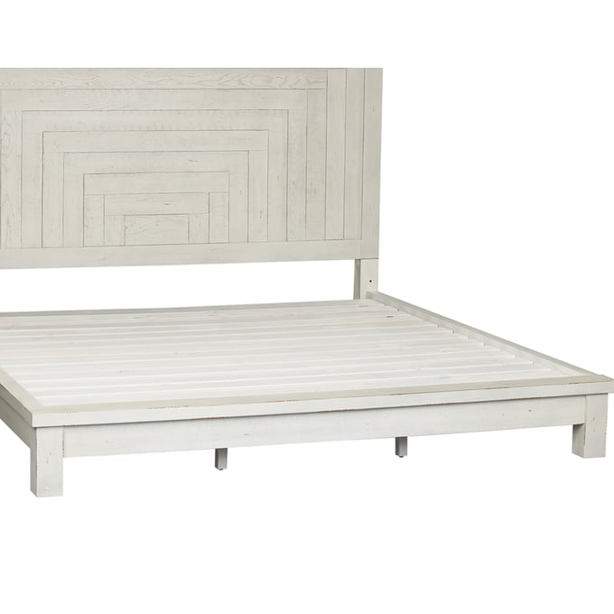 Liberty Modern Farmhouse White Distressing King Platform Footboard LBRT-406W-BR24F