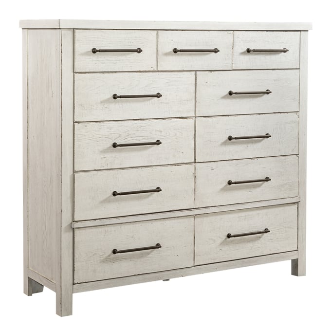 Liberty Modern Farmhouse White Distressing 11 Drawer Chesser LBRT-406W-BR32