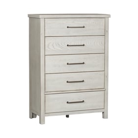 Liberty Modern Farmhouse White Distressing 5 Drawer Chest