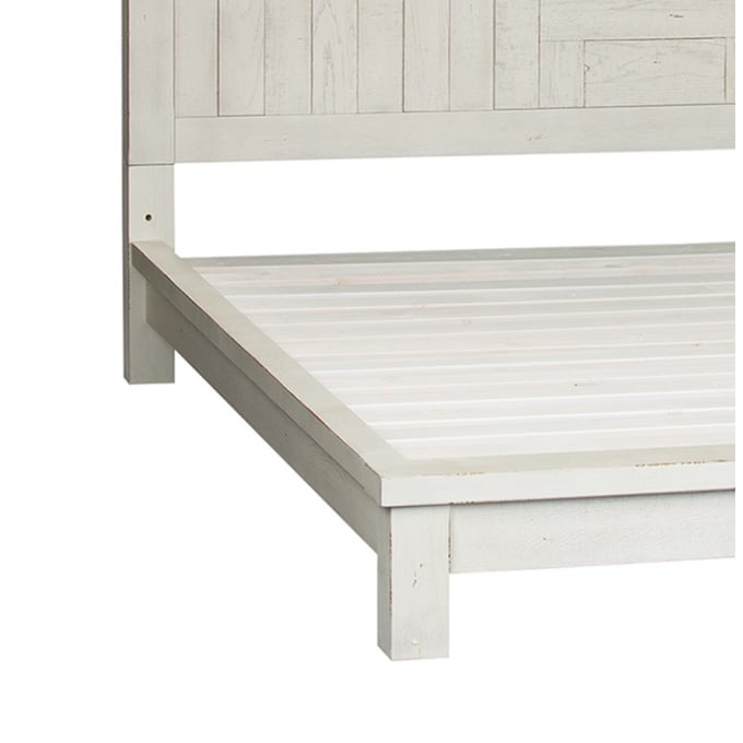 Liberty Modern Farmhouse White Distressing Platform Bed Rails LBRT-406W-BR92